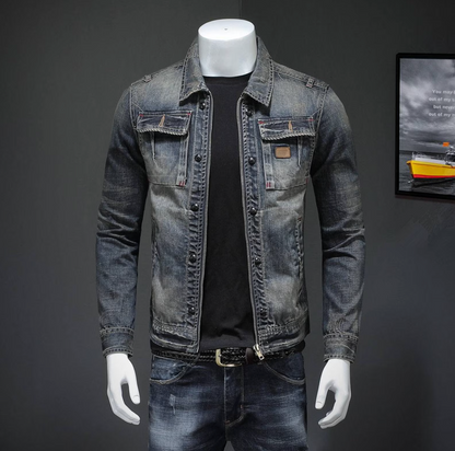 Herren Denim Jeansjacke im Vintage-Stil – Zeitloses Design für Alltag & Freizeit