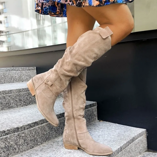 Damen Kniehohe Stiefel im Casual-Design für Alltag und Freizeit