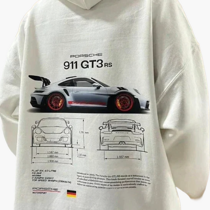Herren Unisex Hoodie mit Porsche 911 GT3 RS Motiv – Racing Style für Motorsport-Fans