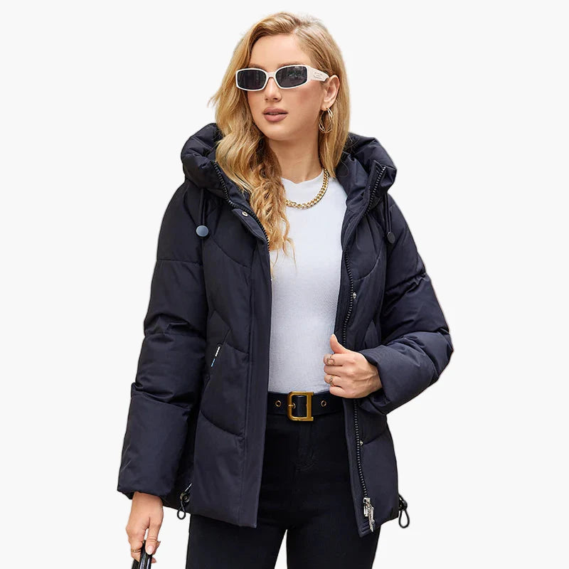 Damen Winter Steppjacke mit Kapuze – Modischer Alltagsmantel für kalte Tage