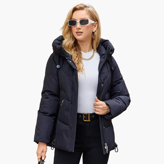 Damen Winter Steppjacke mit Kapuze – Modischer Alltagsmantel für kalte Tage