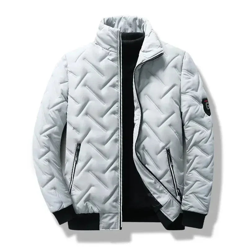 Gesteppte Jacke mit Hohem Kragen, Reißverschluss und Seitentaschen