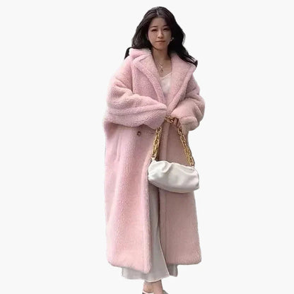 Damen Langer Plüsch Kunstfell Mantel – Modischer Wintermantel für stilvolle Outfits