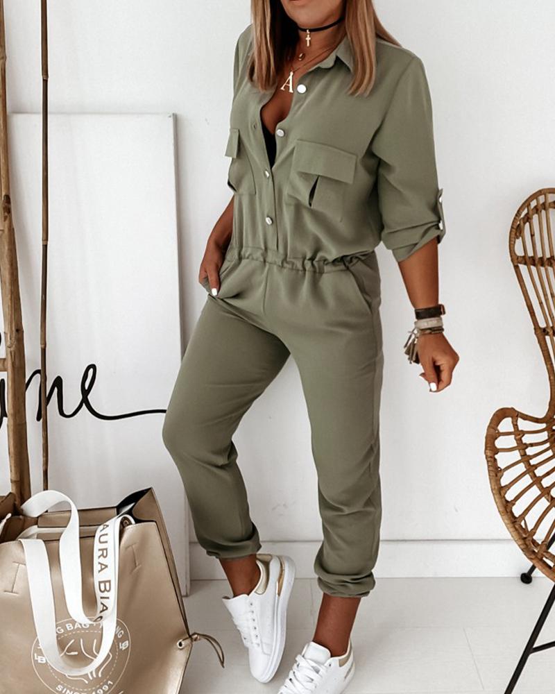 Damen Jumpsuit mit Taschen – Modischer Einteiler für Alltag und Freizeit