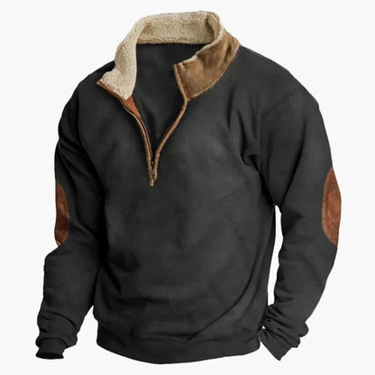 Herren Vintage Western Quarter-Zip Pullover mit Aztekenmuster – Freizeit & Outdoor