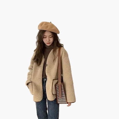 Damen Freizeit Teddyjacke im Oversized-Look – Lässiger Streetstyle für Herbst und Winter