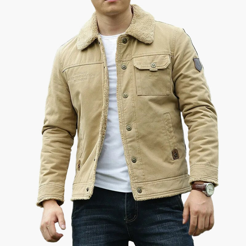 Herren Outdoor Winterjacke im Pilotenstil – Warm & Winddicht, Freizeit & Abenteuer