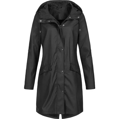 Damen Regenmantel mit Kapuze – Wasserdichte Outdoorjacke für Alltag und Freizeit