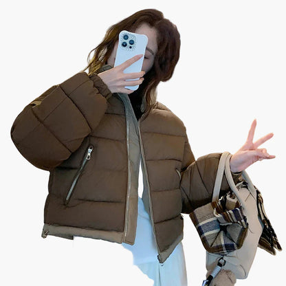 Damen Steppjacke Casual Winter Streetstyle Übergangsjacke Freizeit