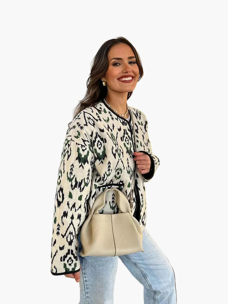 Damen Steppjacke im Boho-Stil – Modische Übergangsjacke für Alltag und Freizeit