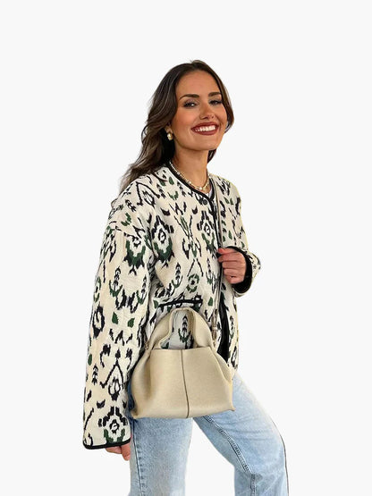 Damen Steppjacke im Boho-Stil – Modische Übergangsjacke für Alltag und Freizeit