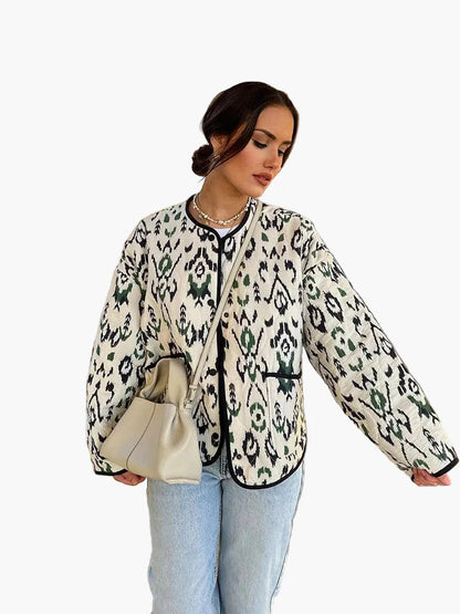 Damen Steppjacke im Boho-Stil – Modische Übergangsjacke für Alltag und Freizeit
