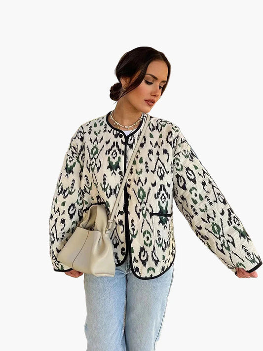 Damen Steppjacke im Boho-Stil – Modische Übergangsjacke für Alltag und Freizeit