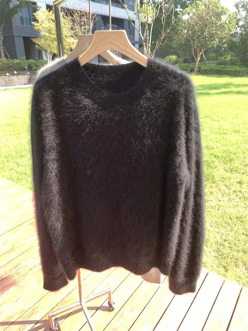 Damen Flauschiger Oversize Pullover – Kuscheliger Strickpullover für Herbst und Winter, Lässiger Stil