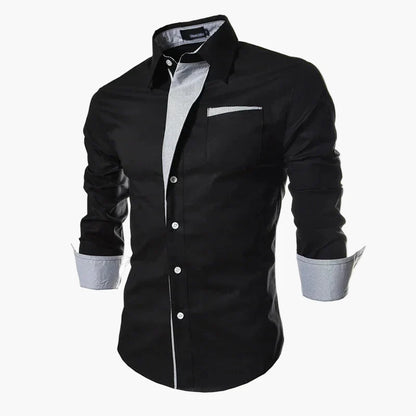 Herren Business Freizeit Slim Fit Hemd – Modernes Langarmhemd für Büro & Alltag