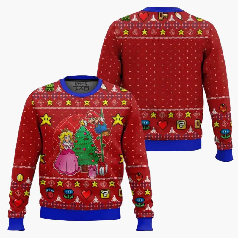 Unisex Retro Pixel Gaming Ugly Christmas Sweater – Pullover für Gamer und Weihnachtsfans