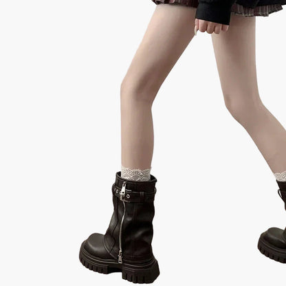 Damen Chunky Stiefel im Streetwear Look – Modische Plateaustiefel für Alltag und Freizeit