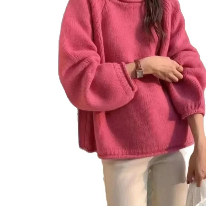 Damen Strickpullover im französischen Stil – Lockerer Alltags-Sweater für Freizeit & Büro