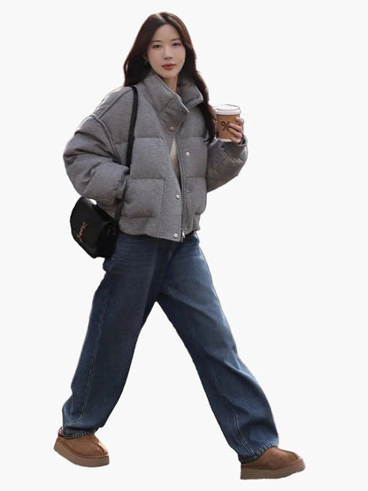 Damen Winter Steppjacke Oversized – Modischer Streetstyle für Alltag und Freizeit