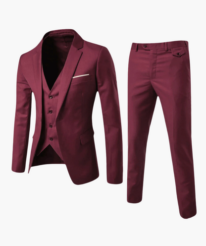 Herren Anzug Dreiteilig Klassisch Business & Hochzeit – Eleganter Anzug mit Weste