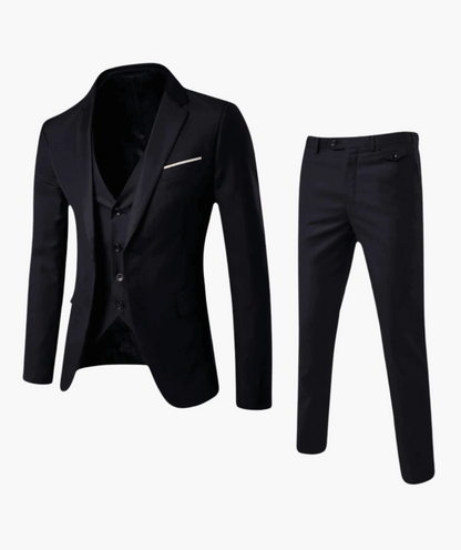 Herren Anzug Dreiteilig Klassisch Business & Hochzeit – Eleganter Anzug mit Weste