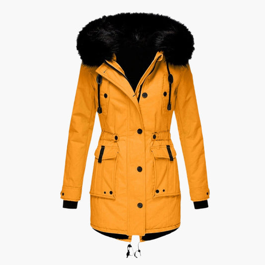 Damen Winterparka mit Kunstpelzkapuze – Eleganter Outdoor-Parka für kalte Tage