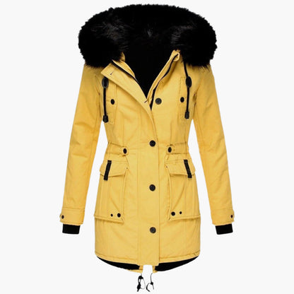 Damen Winterparka mit Kunstpelzkapuze – Eleganter Outdoor-Parka für kalte Tage