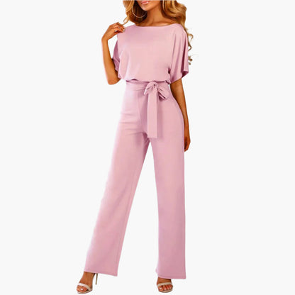 Damen Eleganter Jumpsuit mit Gürtel – Modischer Einteiler für besondere Anlässe
