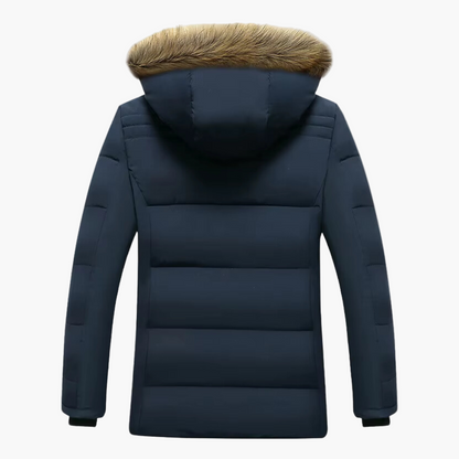 Herren Winter Parka – Wasserdichte Fleecegefütterte Jacke mit Kapuze und Kunstfellkragen für Outdoor und Alltag