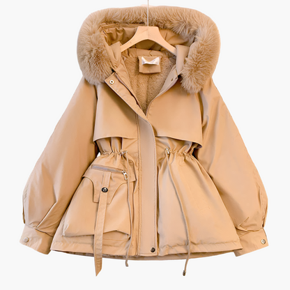 Damen Winterparka mit Kapuze und Fleece-Futter – Eleganter Outdoormantel für kalte Tage