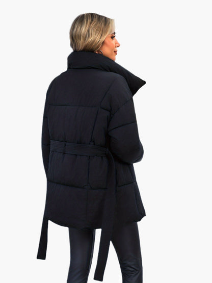 Damen Steppjacke mit Taillengürtel – Modische Winterjacke für Alltag und Freizeit