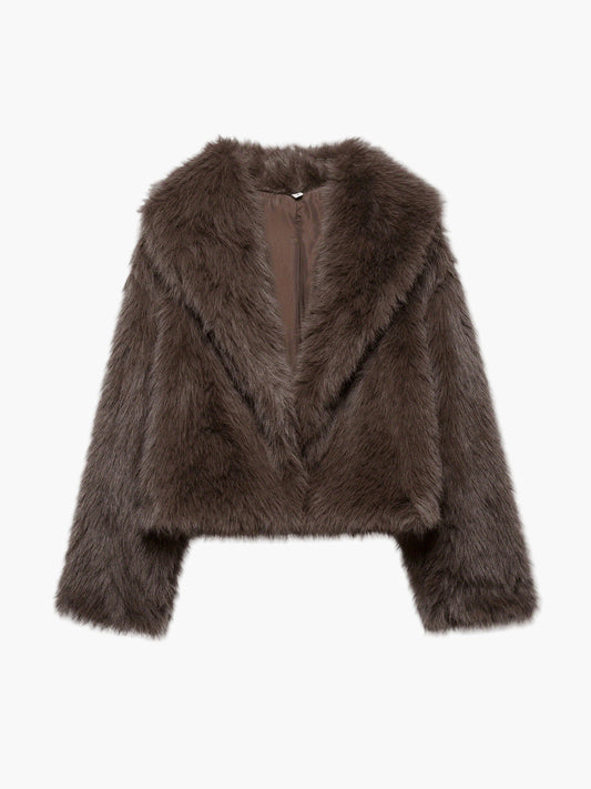 Damen Kunstfell-Jacke im angesagten Kurzschnitt für stilvolle Herbst- und Winter-Looks