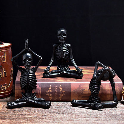 Halloween Dekofigur Skelett Yoga – Gruselige Tischdekoration für Halloween-Partys