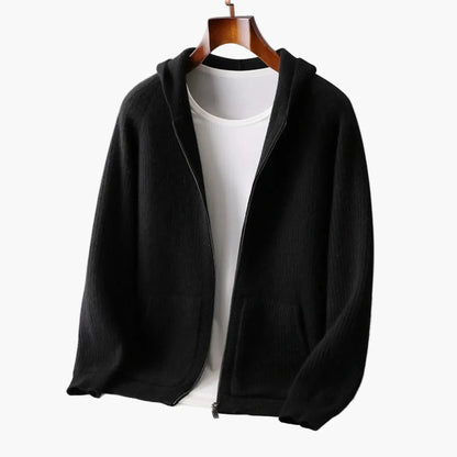 Herren Premium Hoodie Strickjacke – Stilvoller Kapuzenpullover für Alltag und Freizeit