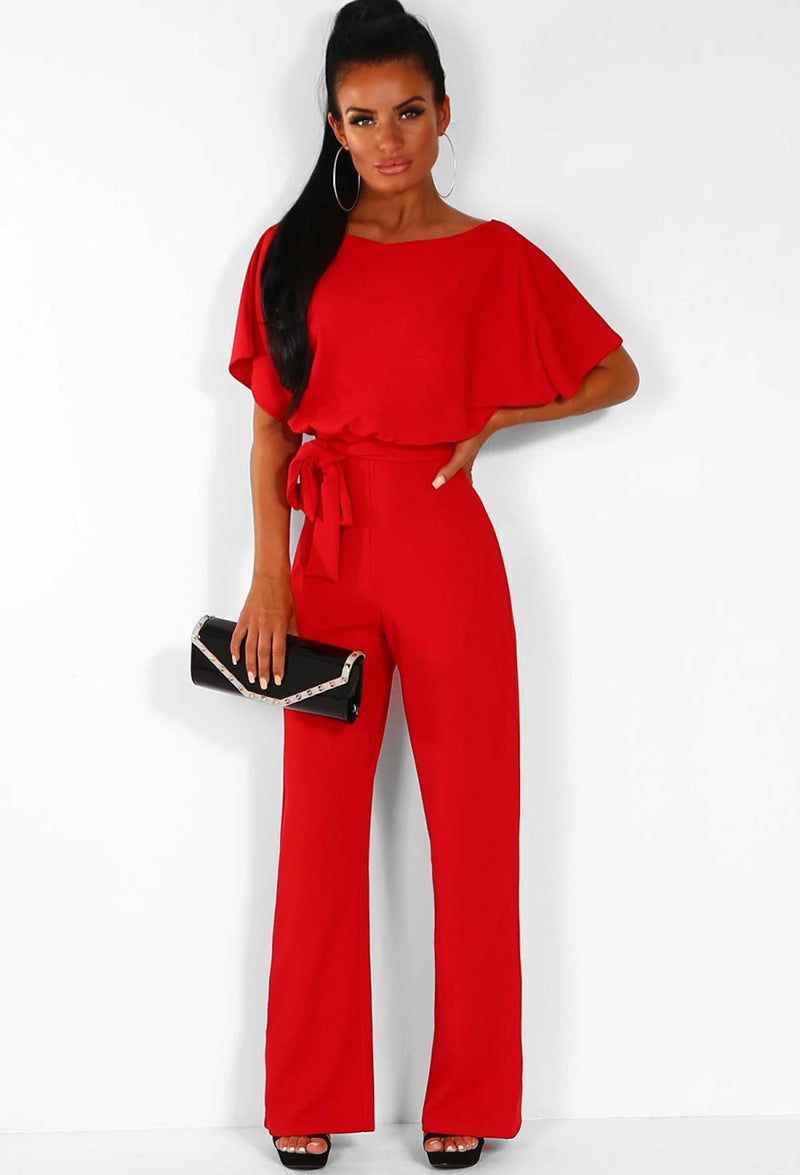 Margaret – Modischer Damen-Jumpsuit mit Schnürung und Knöpfen