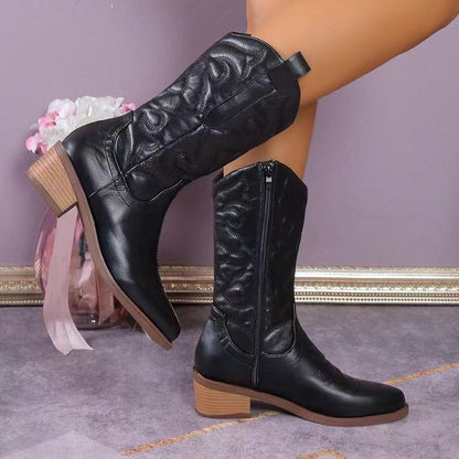 Christina – Modische Westernstiefel mit Chunky Heel