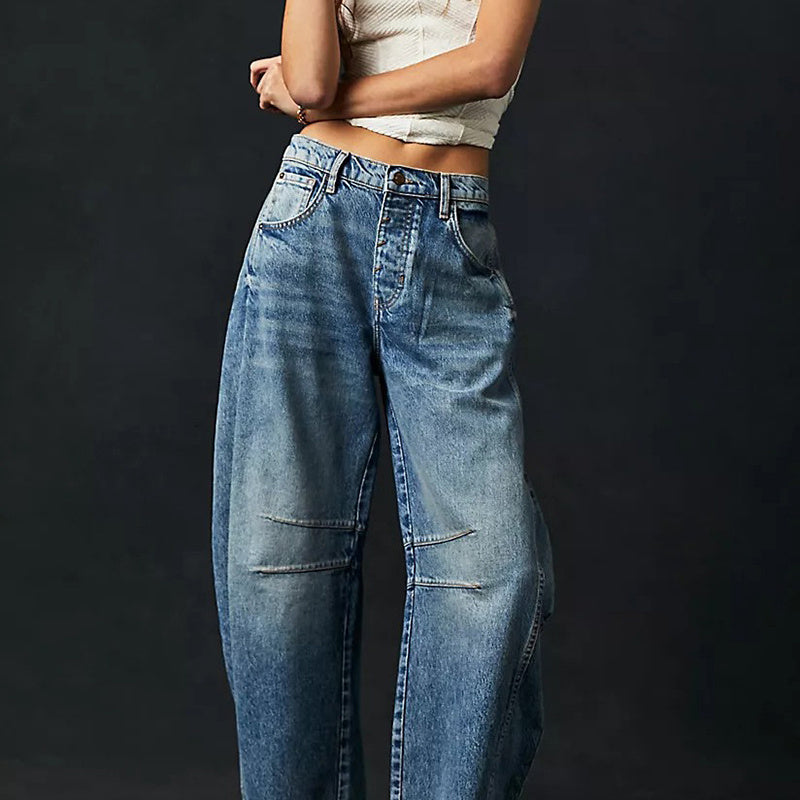 Damen Sommerhose – Weite High Waist Freizeithose mit geradem Bein für Büro oder Alltag