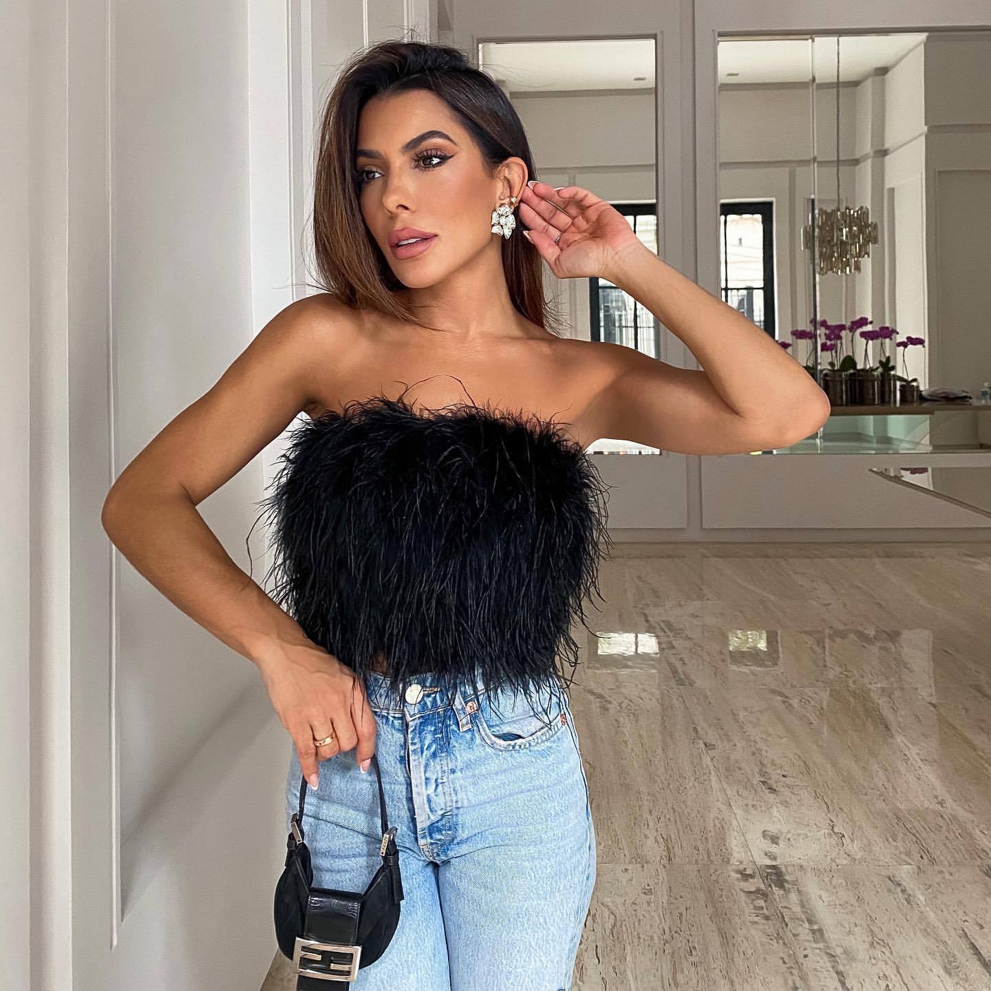 Barbara – Flauschiges Bustier-Top für Damen