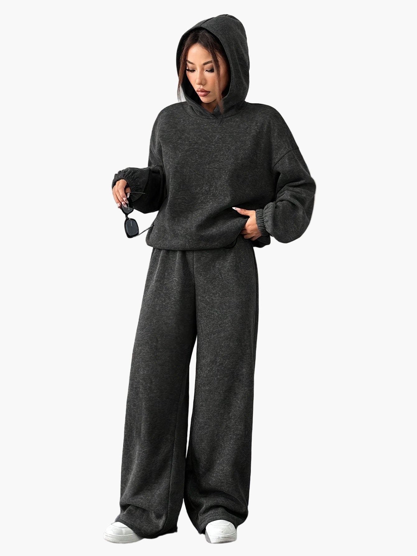 Damen Freizeit Trainingsanzug Set – Bequemer Hoodie und Weite Jogginghose für Alltag & Sport