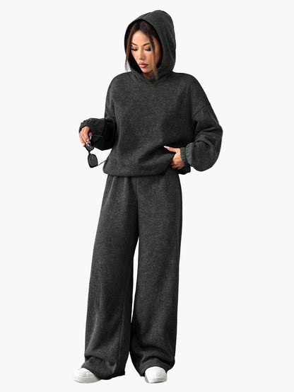 Damen Freizeit Trainingsanzug Set – Bequemer Hoodie und Weite Jogginghose für Alltag & Sport