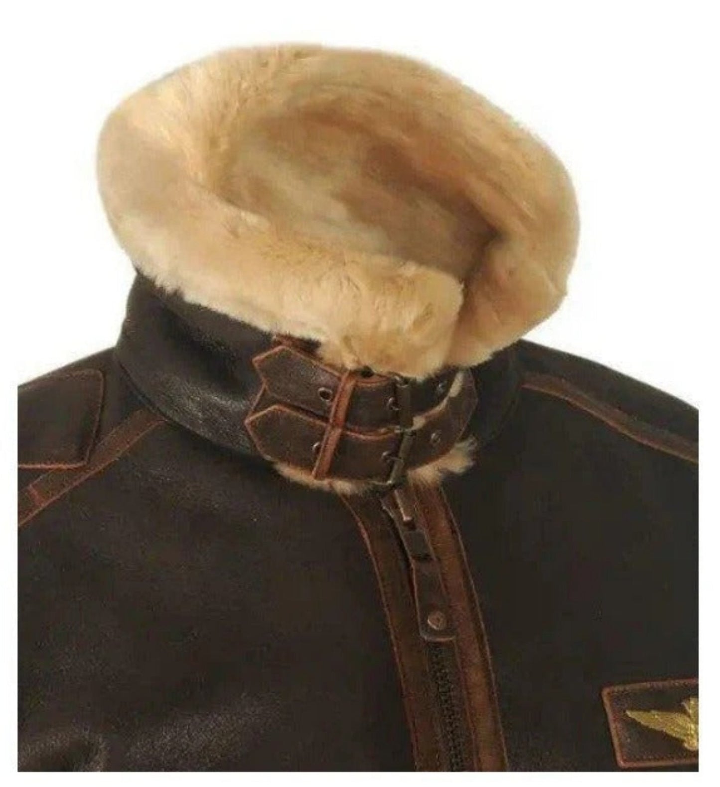 Herren Vintage Fliegerjacke mit Fellkragen – Klassische Winter Veganlederjacke für stilvolle Outdoor-Abenteuer