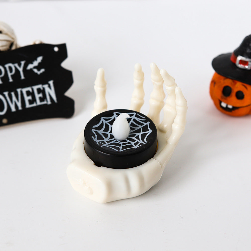 Halloween Deko LED Skelett-Hand Kerzenhalter – Spukhafte Partybeleuchtung