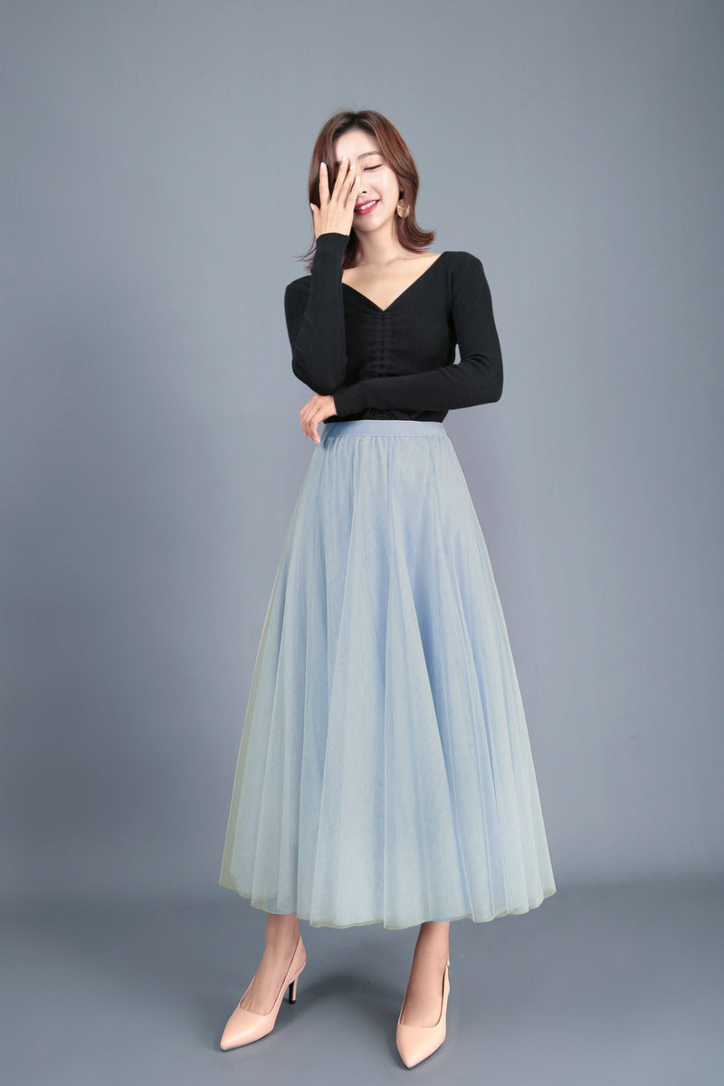 Kathryn – Langer Tüllrock mit Hoher Taille