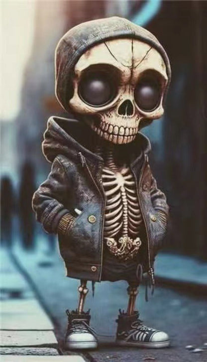 Halloween Skelett-Figur Deko – Coole Schädel-Statue für Party, Zuhause & Schreibtisch – Unisex Sammlerfigur