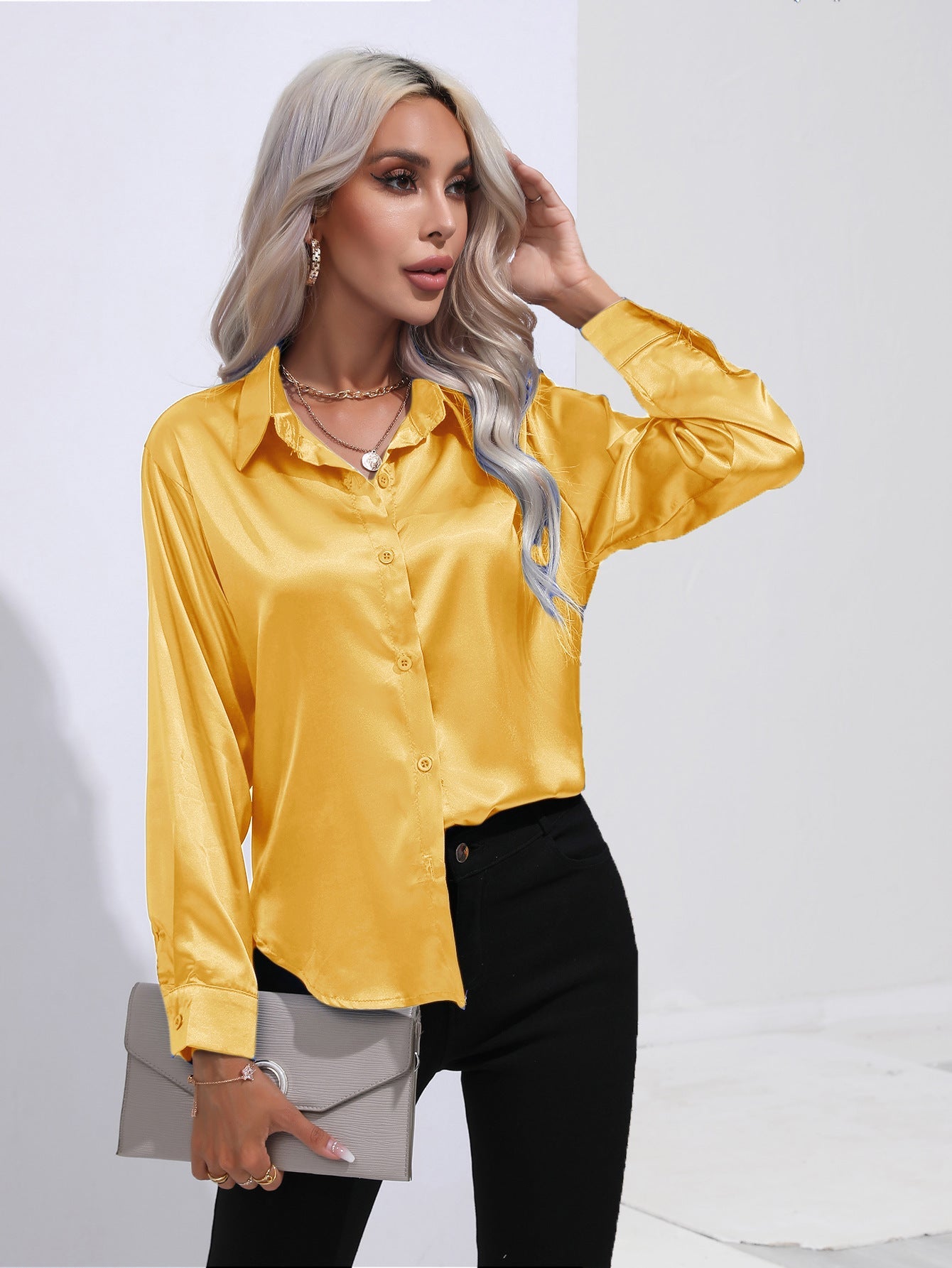 Hayley – Satinbluse für Damen