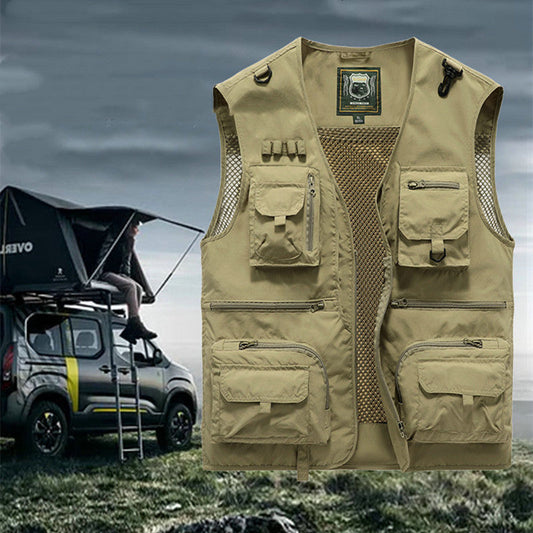 Herren Outdoor Multifunktions-Weste für Angeln, Camping und Abenteuer – Atmungsaktiv & Vielseitig