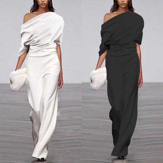 Emily – Off-Shoulder Jumpsuit in Einfarbigem Design