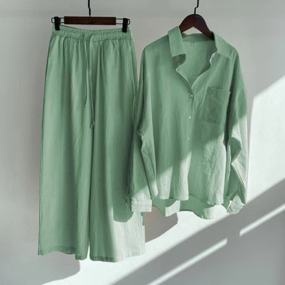 Kim – Zweiteiliges Retro-Outfit mit Hoher Taille und Weiten Hosen