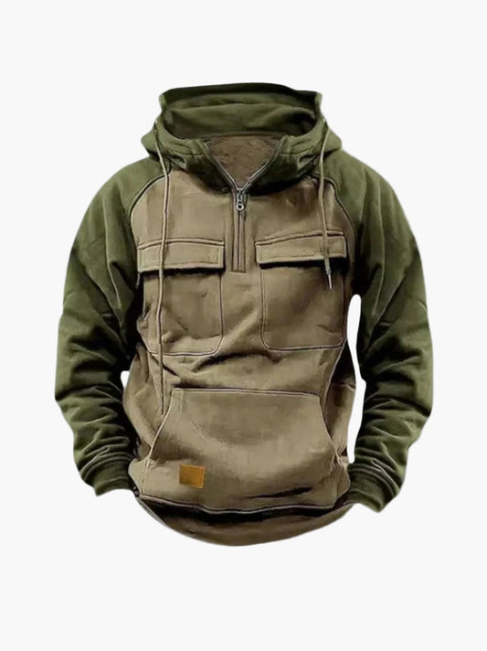 Herren Hoodie mit Brusttaschen und Urbanem Colorblock-Stil für Alltag und Freizeit