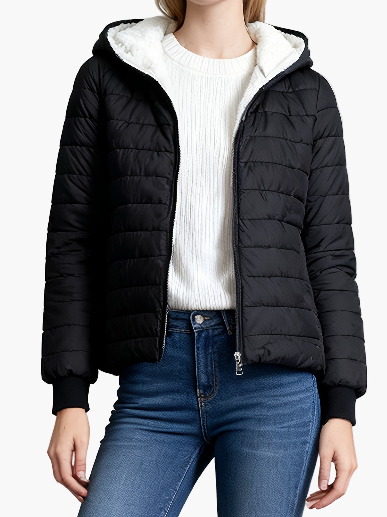 Damen Steppjacke mit Kapuze – Eleganter Wintermantel für Alltag und Freizeit